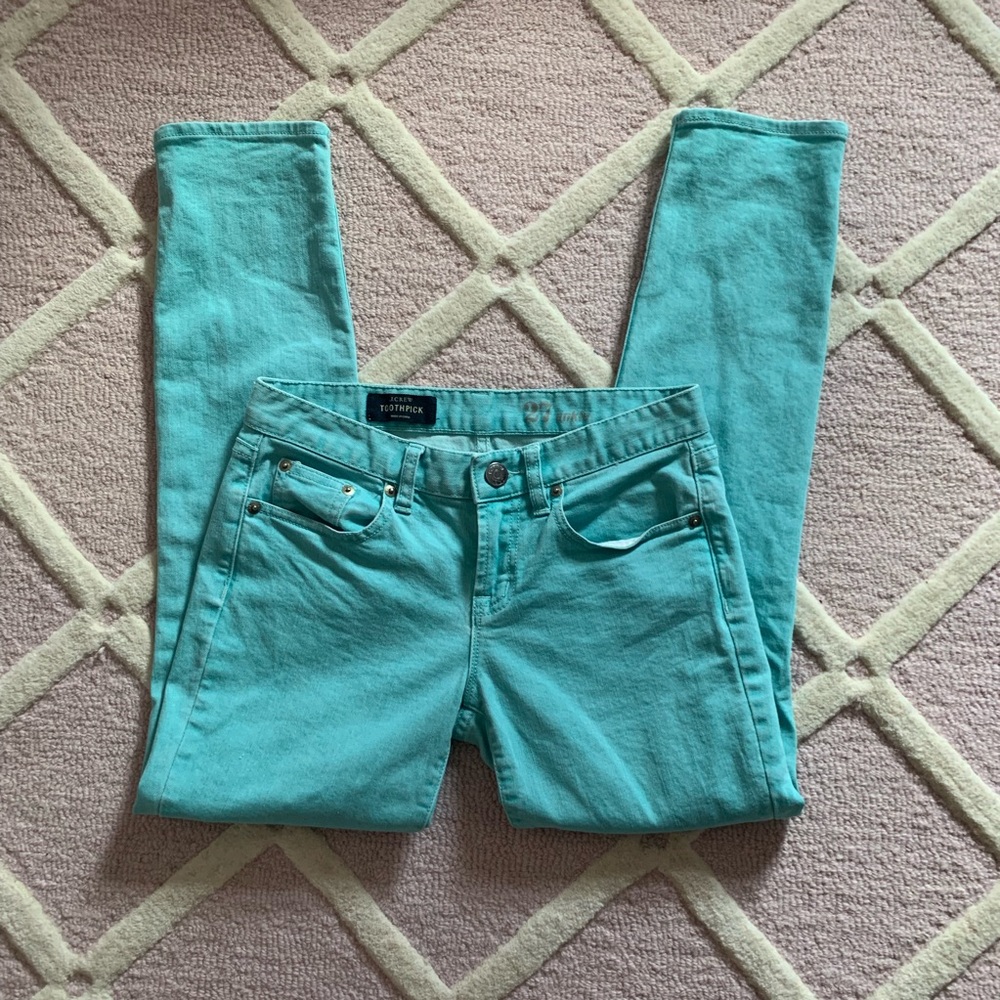 J.Crew toothpick ankle jean in mint